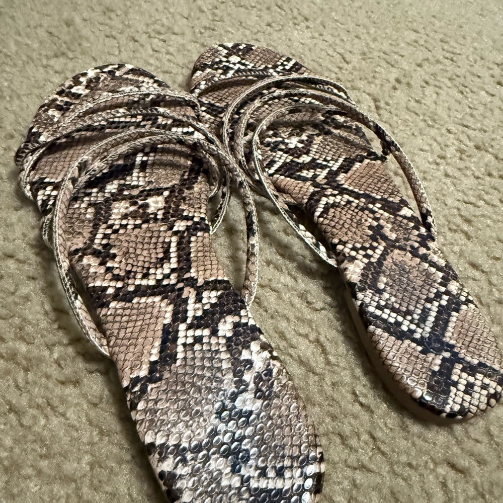 Snakeskin Strappy Sandals